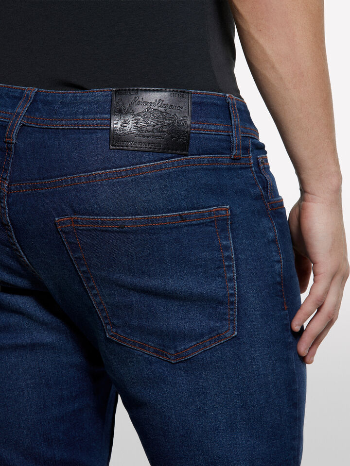 Jean slim bleu style 74 - jeans coupe slim pour homme - Bleu Foncé | Sisley image number 4